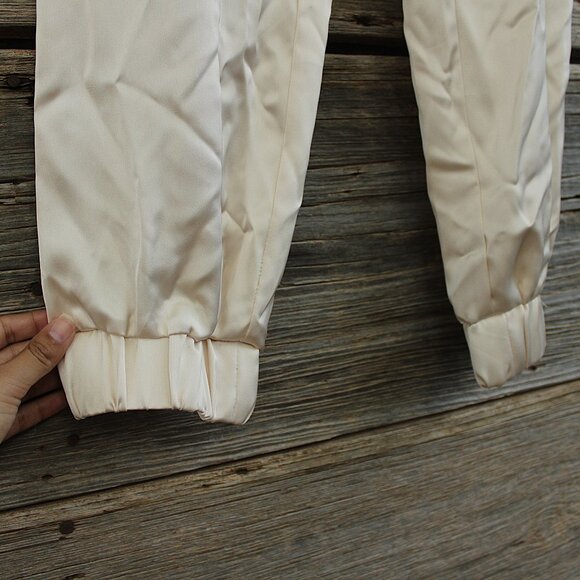 'Sincerely Jules' NWT beige satin jogger pants - Picture 3 of 8